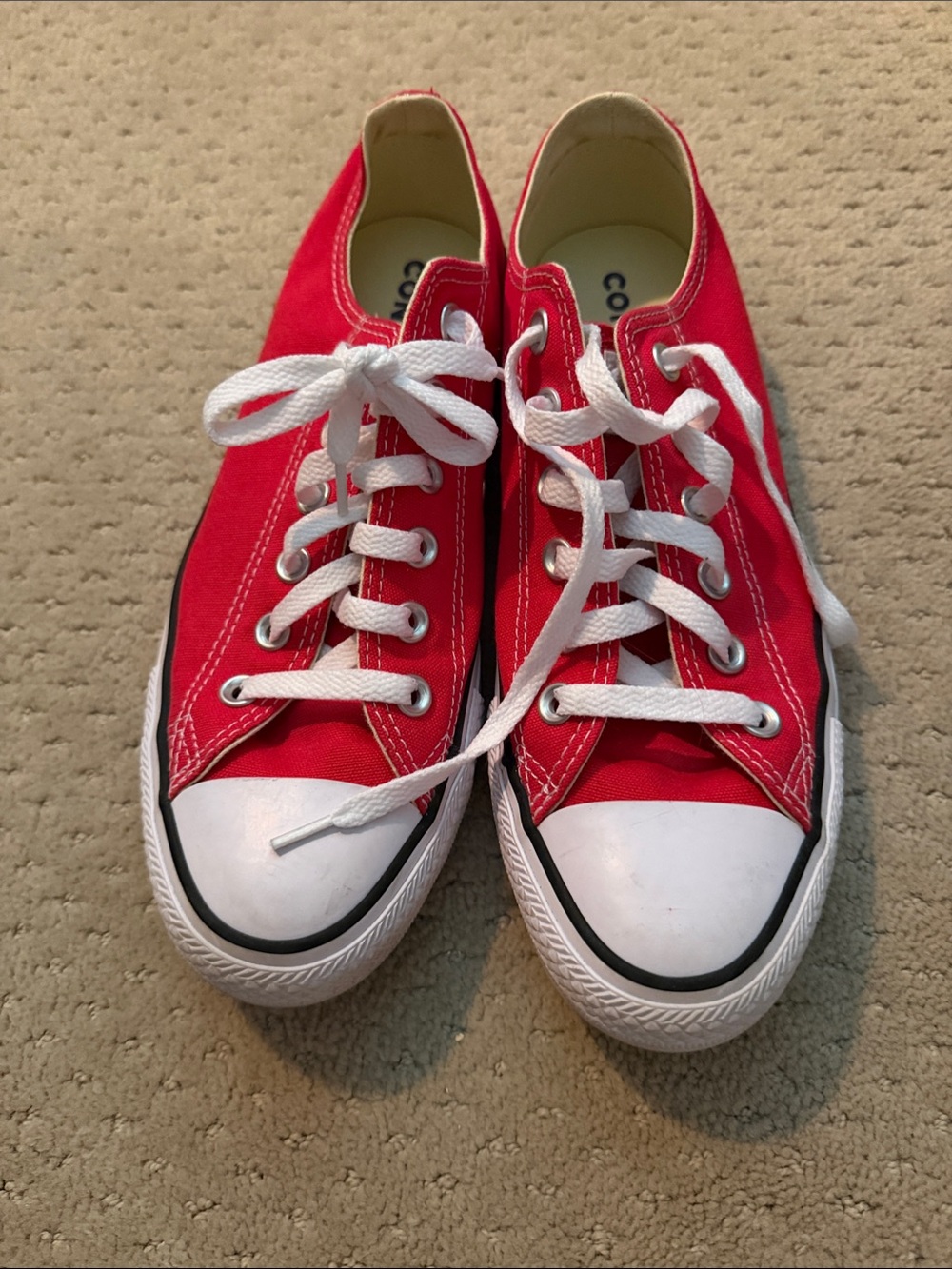 Converse all star  Red Canvas Lace-Up Sneakers